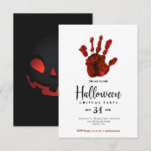 Invitation de la fête d'Halloween à la main sangla