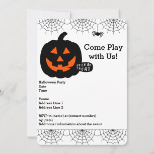 Invitation de la fête d'Halloween avec citrouille,