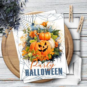 Invitation de la fête d'Halloween avec Citrouilles