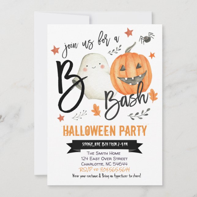 Invitation de la fête d'Halloween, Boo Bash Invita (Devant)
