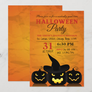 Invitation de la fête d'Halloween Citrouille