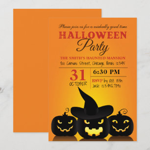 Invitation de la fête d'Halloween Citrouille