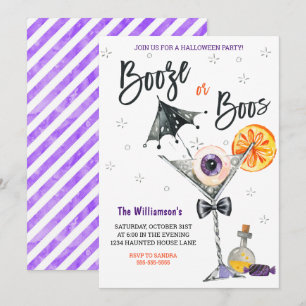 Invitation de la fête d'Halloween de Purple Boo ou