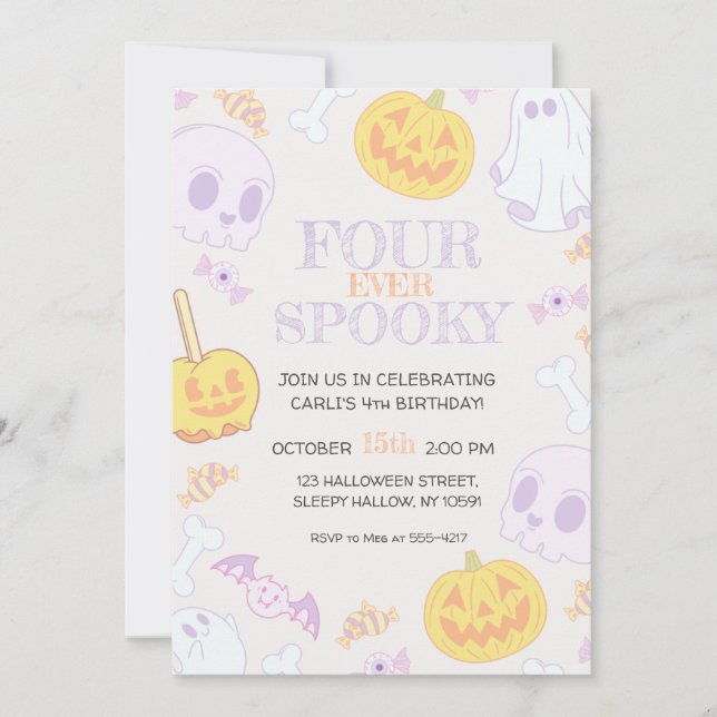 Invitation de la fête d'Halloween du 4e anniversai (Devant)