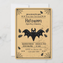 Invitation de la fête d'Halloween éffrayante chauv
