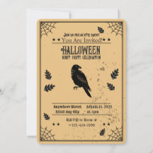 Invitation de la fête d'Halloween éffrayante chauv
