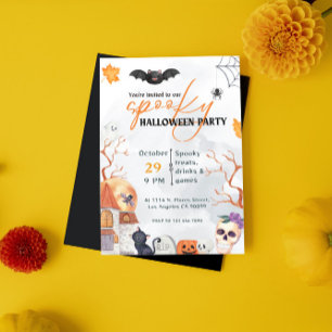 Invitation de la fête d'Halloween Éffrayante en no