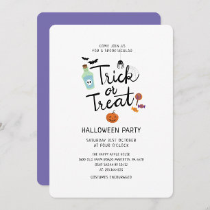 Invitation de la fête d'Halloween Fantôme Chat Noi