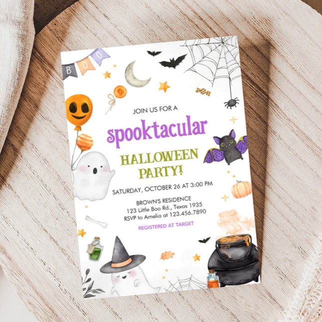 Invitation de la fête d'Halloween Ghost Spooktacul (Ghost Spooktacular Halloween Party Invitation)