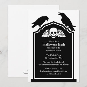 Invitation de la fête d'Halloween Gravestone