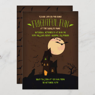 Invitation de la fête d'Halloween Howling Wolf