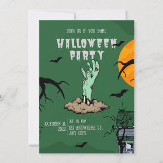 Invitation de la fête d'Halloween illustrée en ver