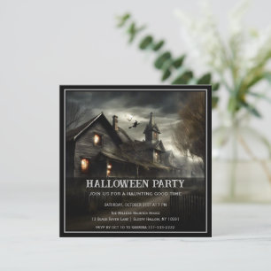 Invitation de la fête d'Halloween Maison éffrayant