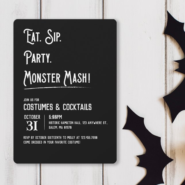 Invitation de la fête d'Halloween Monster Mash (Créateur téléchargé)