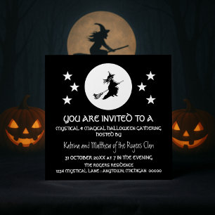 Invitation de la fête d'Halloween, noir et blanc
