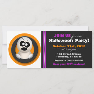 Invitation de la fête d'Halloween Orange violet Gh