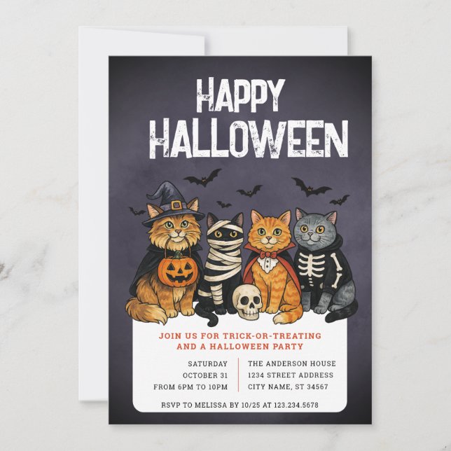 Invitation de la fête d'Halloween ou de la fête de (Devant)