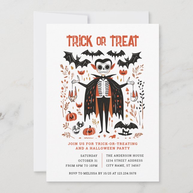 Invitation de la fête d'Halloween ou de la fête de (Devant)