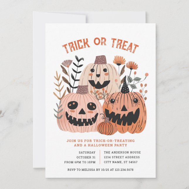 Invitation de la fête d'Halloween ou de la fête de (Devant)