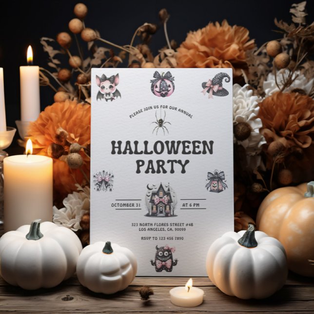 Invitation de la fête d'Halloween pour enfants ros (Créateur téléchargé)