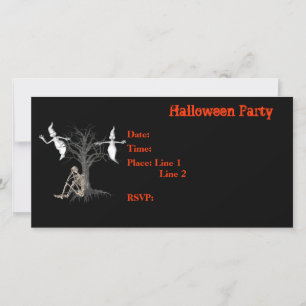 Invitation de la fête d'Halloween Skeleton Ghosts