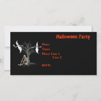 Invitation de la fête d'Halloween Skeleton Ghosts 