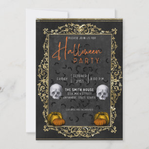 Invitation de la fête d'Halloween, thème du crâne