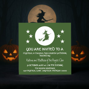 Invitation de la fête d'Halloween, vert