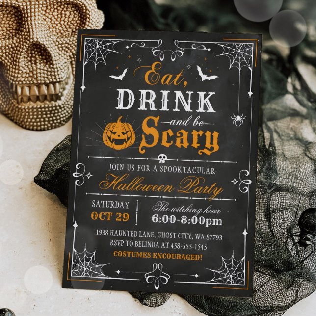 Invitation de la fête d'Halloween vintage (Créateur téléchargé)