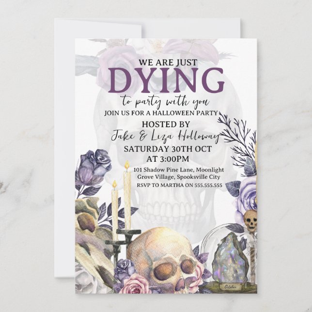 Invitation de la fête d'Halloween vintage (Devant)