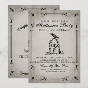 Invitation de la fête d'Halloween vintage