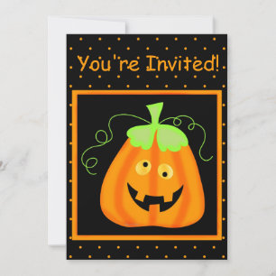 Invitation de la fête d'Halloween Whimsy Citrouill