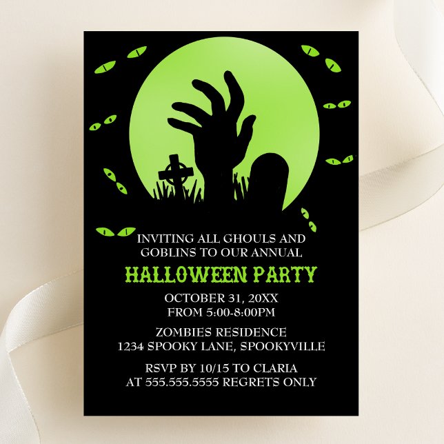 Invitation de la fête d'Halloween Zombie (Créateur téléchargé)