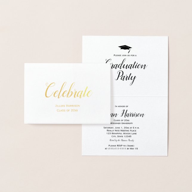 Invitation de la fête d'obtention du diplôme perso (Affichage)