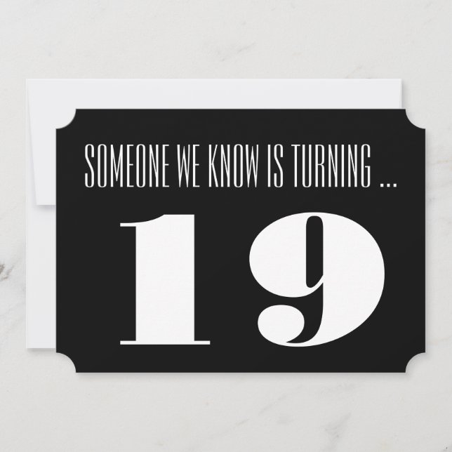 invitation de la fête du 19e anniversaire, noir et (Devant)