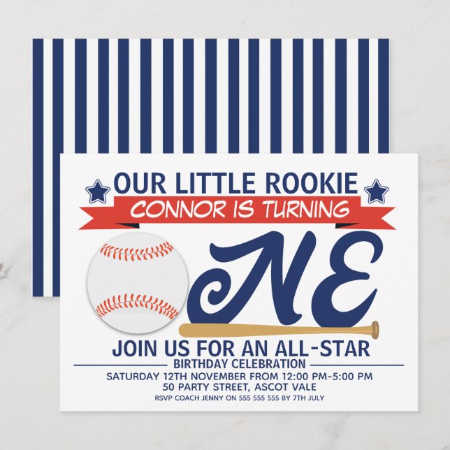 Invitation de la fête du 1er anniversaire de base- (Devant / Derrière)