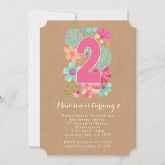 Invitation de la fête du 2e anniversaire des fille