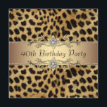 Invitation de la fête du 40e anniversaire des femm<br><div class="desc">Elégante invitation de fête de 40e anniversaire aux femmes léopard. Cette belle invitation de fête d'anniversaire de léopard de femme est facilement customisée pour votre événement.en choisissant simplement le bouton "Customisez-le!" pour commencer à ajouter vos détails d'événement, le style de police, la taille et la couleur de police et le...</div>