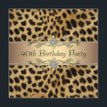 Invitation de la fête du 40e anniversaire des femm<br><div class="desc">Elégante invitation de fête de 40e anniversaire aux femmes léopard. Cette belle invitation de fête d'anniversaire de léopard de femme est facilement customisée pour votre événement.en choisissant simplement le bouton "Customisez-le!" pour commencer à ajouter vos détails d'événement, le style de police, la taille et la couleur de police et le...</div>