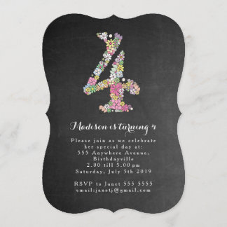 Invitation de la fête du 4e anniversaire des Fille