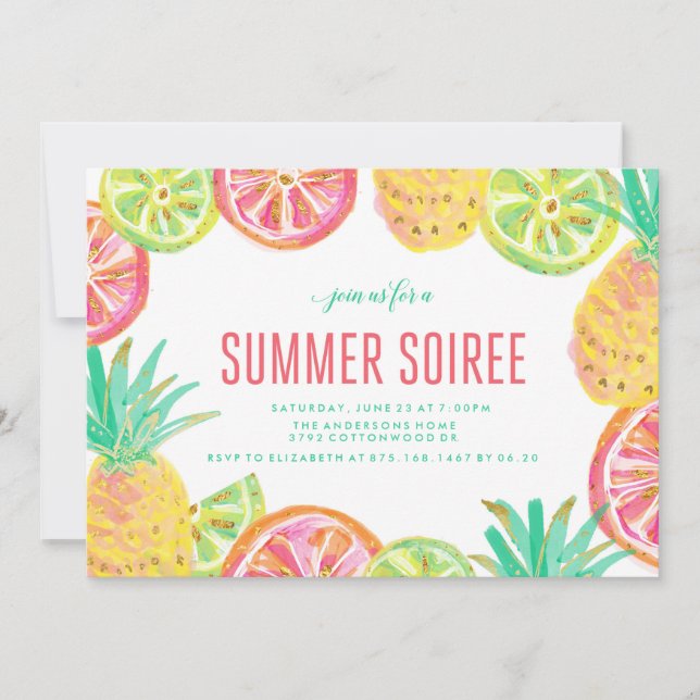 Invitation de la fête du barbecue Luau (Devant)