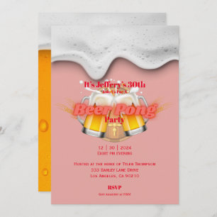 Invitation de la fête du beer pong