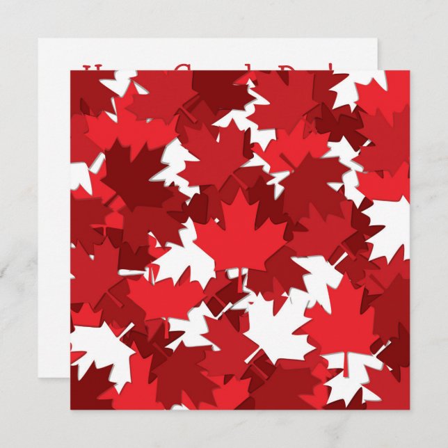 Invitation de la Fête du Canada feuille d'érable (Devant / Derrière)