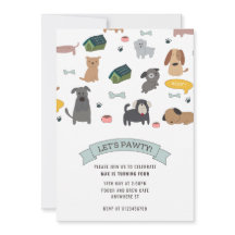Invitation de la fête du Chien de Pawty Puppy