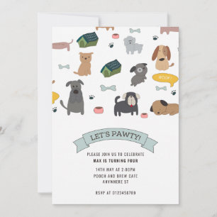 Invitation de la fête du Chien de Pawty Puppy