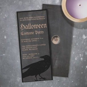 Invitation de la fête du Corbeau noir d'Halloween