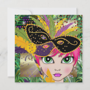 Invitation de la Fête du costume Mardi Gras par SR