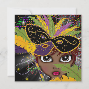 Invitation de la Fête du costume Mardi Gras par SR