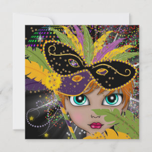 Invitation de la Fête du costume Mardi Gras par SR