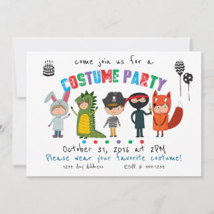 Invitation de la fête du costume pour enfants